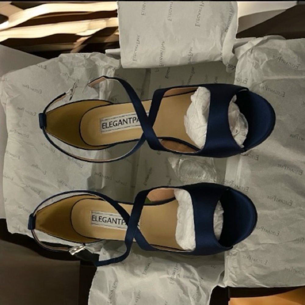 👠 ElegantPark Women’s Satin Navy Blue High Heels – (Size 8) - Elegant Park - Picture 14 of 16